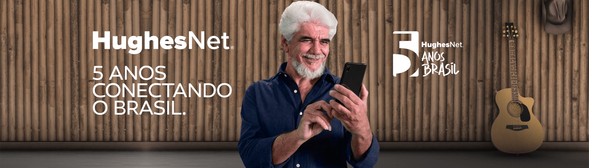 Banner HughesNet 5 anos conectando o Brasil